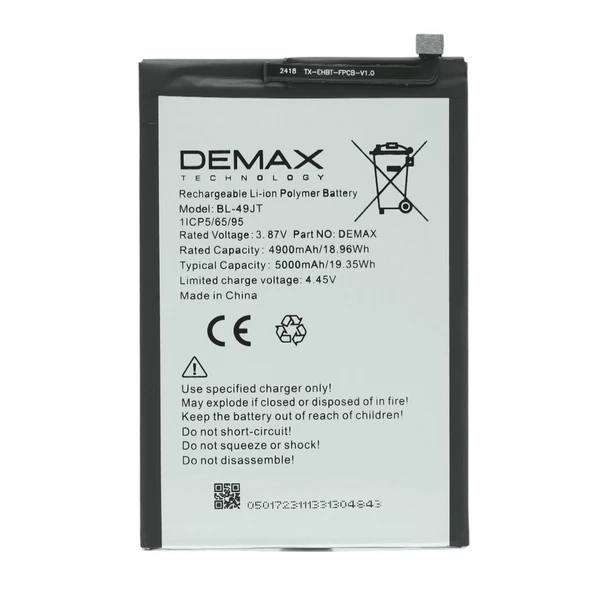 Demax Tecno Camon 17 Pro Güçlendirilmiş Batarya BL-49JT ürün görseli 1