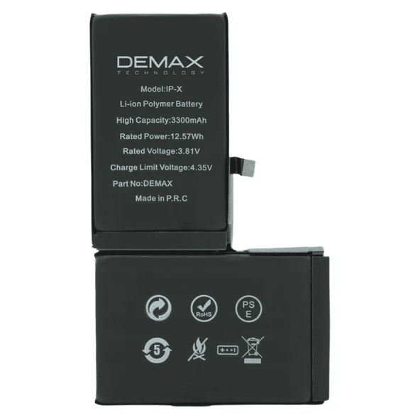 Demax İphone X Güçlendirilmiş Yüksek Kapasiteli Batarya 3300 mAh ürün görseli 1
