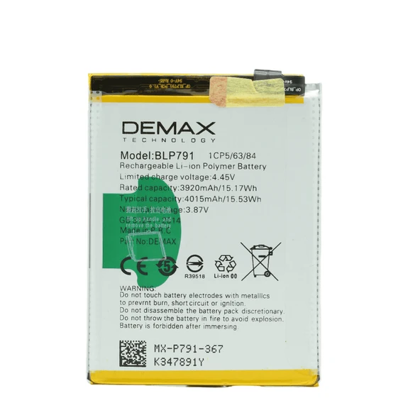 Demax Oppo Reno 4 Güçlendirilmiş Batarya BLP791 ürün görseli 1