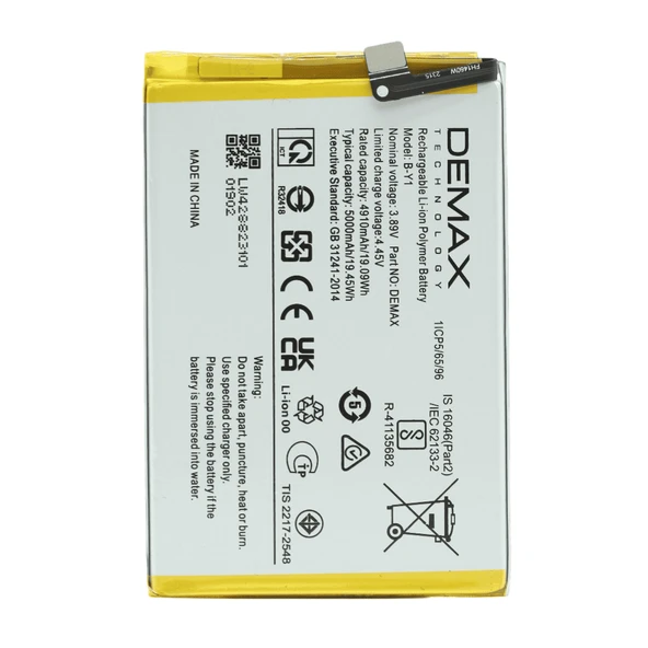 Demax Vivo Y35 5G Güçlendirilmiş Batarya B-Y1 ürün görseli 1