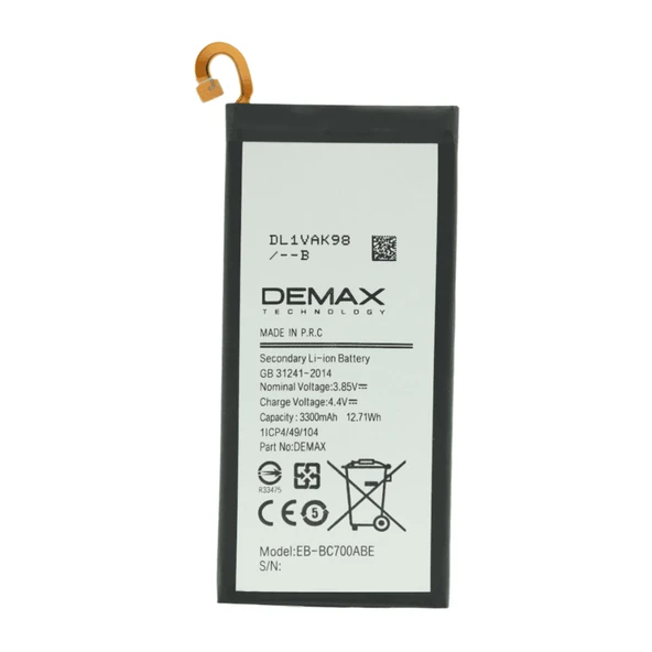 Demax Samsung Galaxy C7 Pro Güçlendirilmiş Batarya EB-BC700ABE ürün görseli 1