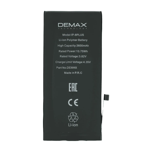 Demax İphone 8 Plus Güçlendirilmiş Yüksek Kapasiteli Batarya 3600 mAh ürün görseli 1