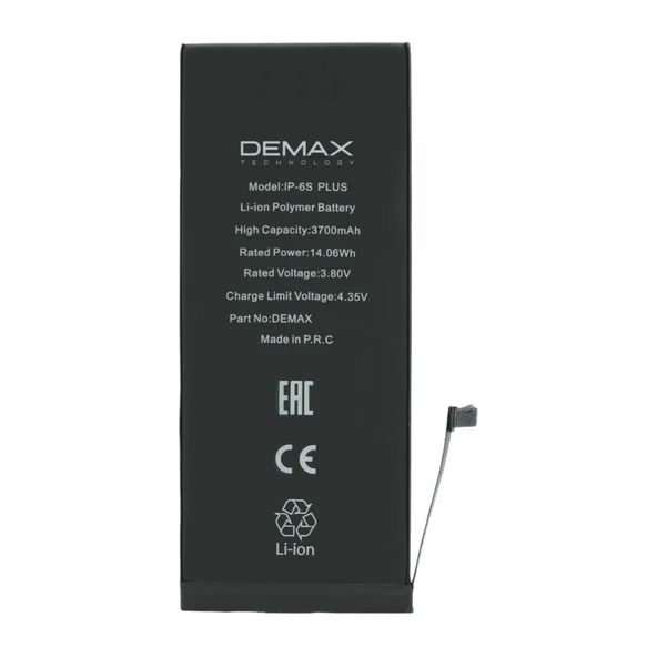 Demax İphone 6S Plus Güçlendirilmiş Yüksek Kapasiteli Batarya 3700 mAh ürün görseli 1