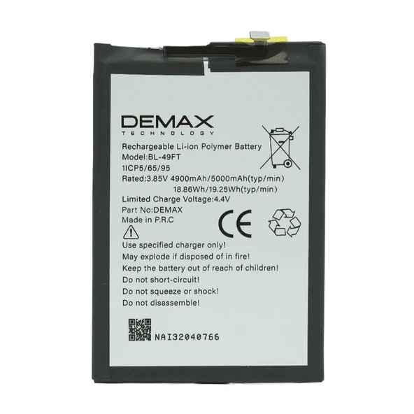Demax Tecno Spark 6 GO Güçlendirilmiş Batarya BL-49FT ürün görseli 1