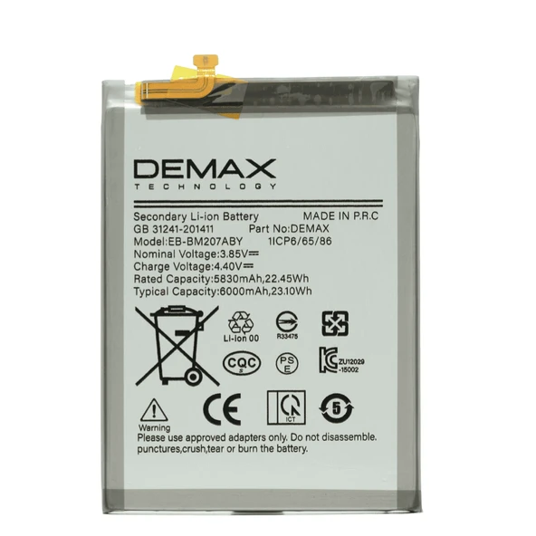 Demax Samsung Galaxy M21 Güçlendirilmiş Batarya EB-BM207ABY ürün görseli 1