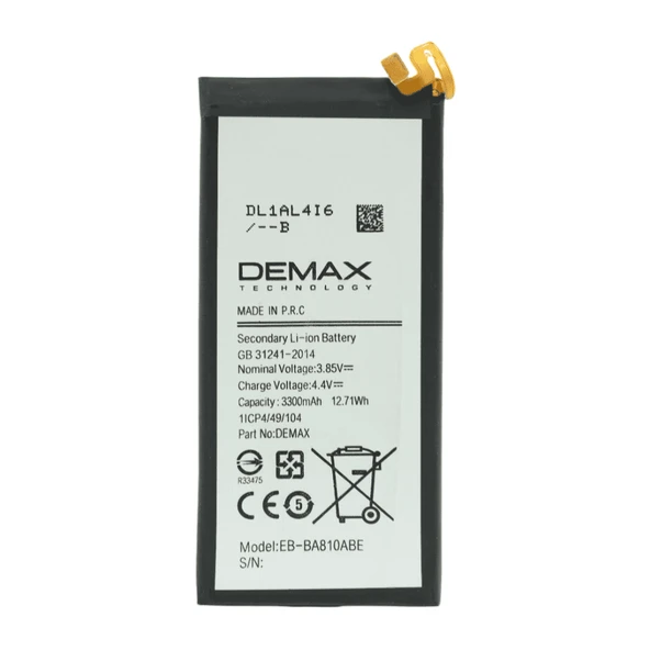 Demax Samsung Galaxy A810 Güçlendirilmiş Batarya EB-BA810ABE ürün görseli 1