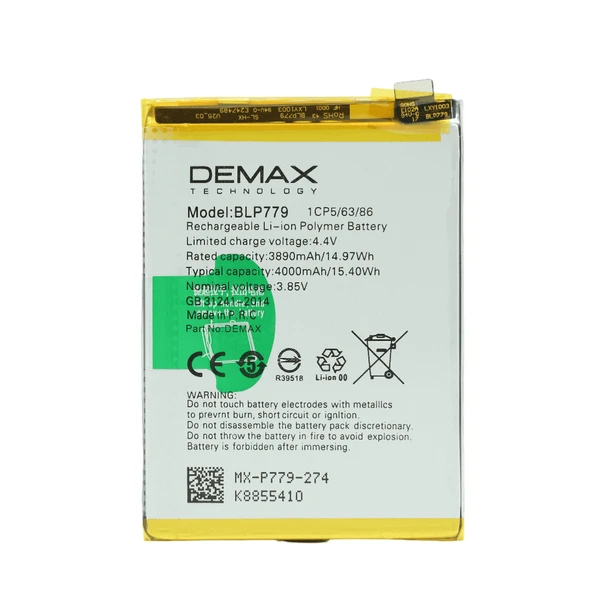 Demax Oppo Reno 4 Lite Güçlendirilmiş Batarya BLP779 ürün görseli 1