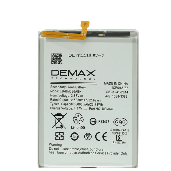 Demax Samsung Galaxy M33 Güçlendirilmiş Batarya EB-BM336ABN ürün görseli 1