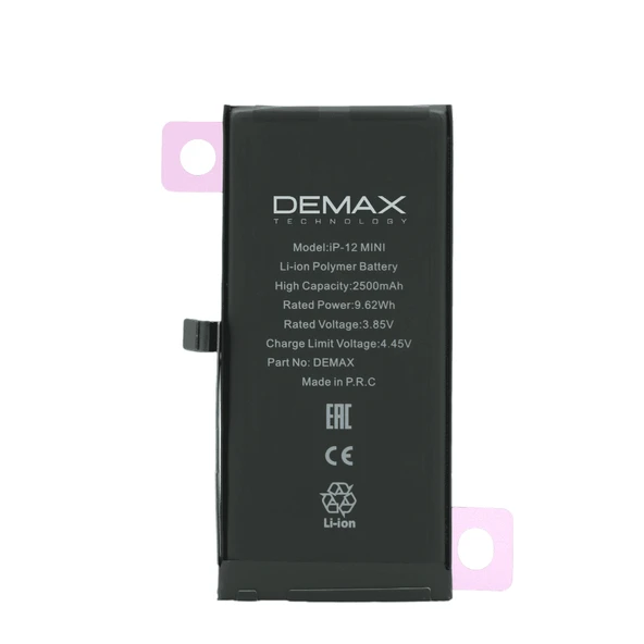 Demax İphone 12 Mini Güçlendirilmiş Yüksek Kapasiteli Batarya 2600 mAh ürün görseli 1