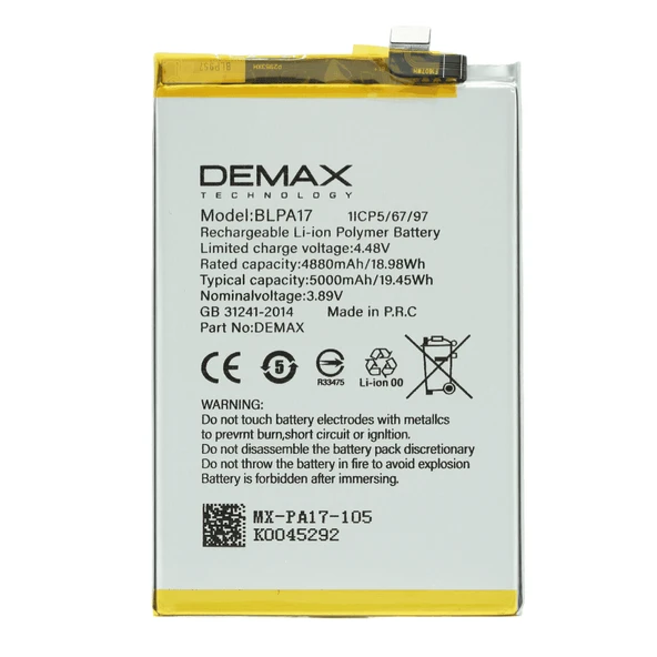 Demax Oppo Realme C53 Güçlendirilmiş Batarya BLPA17 ürün görseli 1