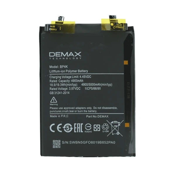 Demax Xiaomi Poco F5 Güçlendirilmiş Batarya BP4K ürün görseli 1