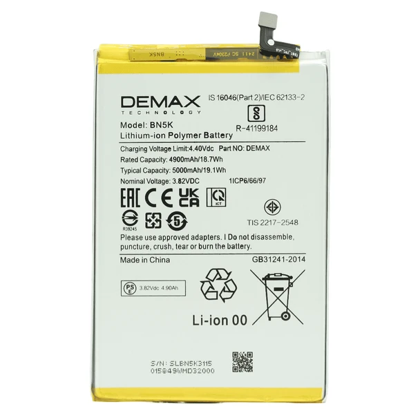 Demax Xiaomi Poco C55 Güçlendirilmiş Batarya BN5K ürün görseli 1