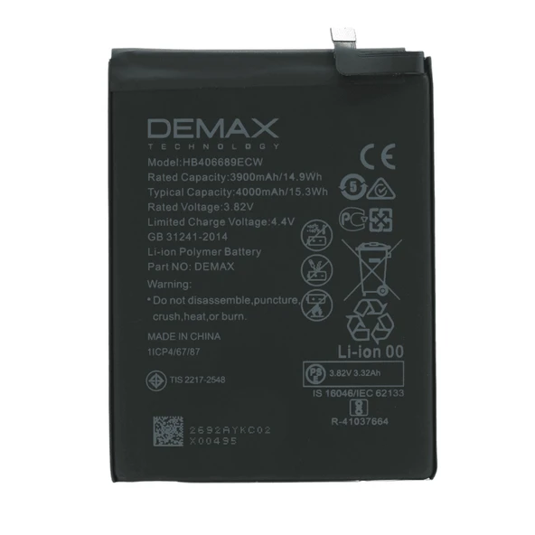 Demax Huawei Honor 8C Güçlendirilmiş Batarya HB406689ECW ürün görseli 1