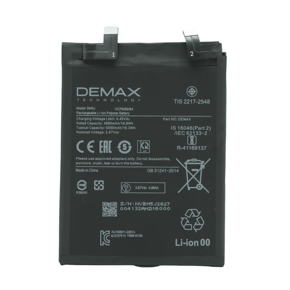 Demax Xiaomi Mi 12T Pro Güçlendirilmiş Batarya BM5J ürün görseli 1
