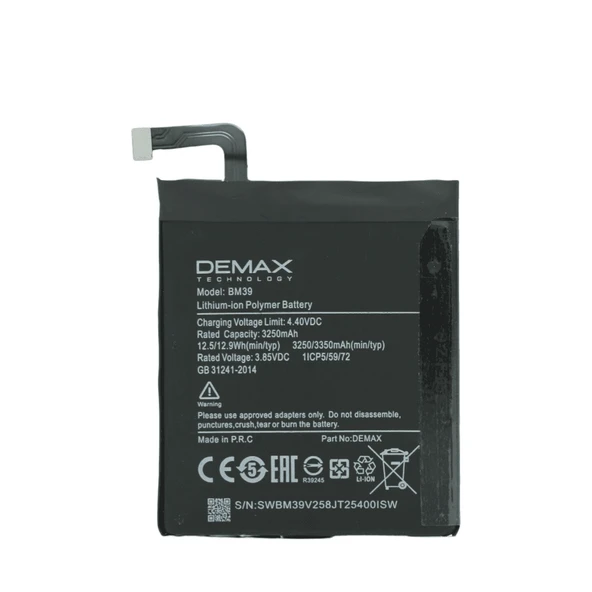 Demax Xiaomi Mi 6 Güçlendirilmiş Batarya BM39 ürün görseli 1