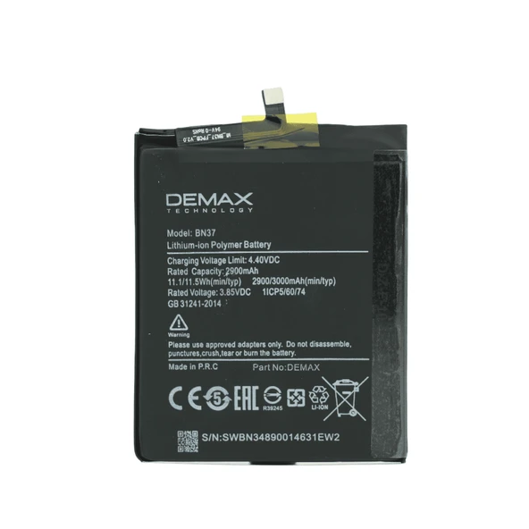 Demax Xiaomi Redmi 6 Güçlendirilmiş Batarya BN37 ürün görseli 1