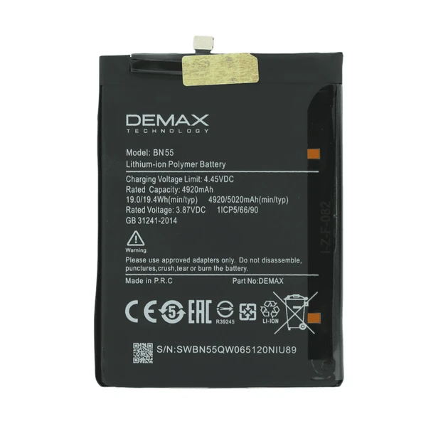 Demax Xiaomi Redmi Note 9S Güçlendirilmiş Batarya BN55 ürün görseli 1