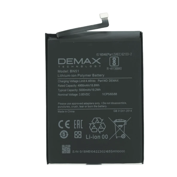 Demax Xiaomi Redmi 8A Güçlendirilmiş Batarya BN51 ürün görseli 1