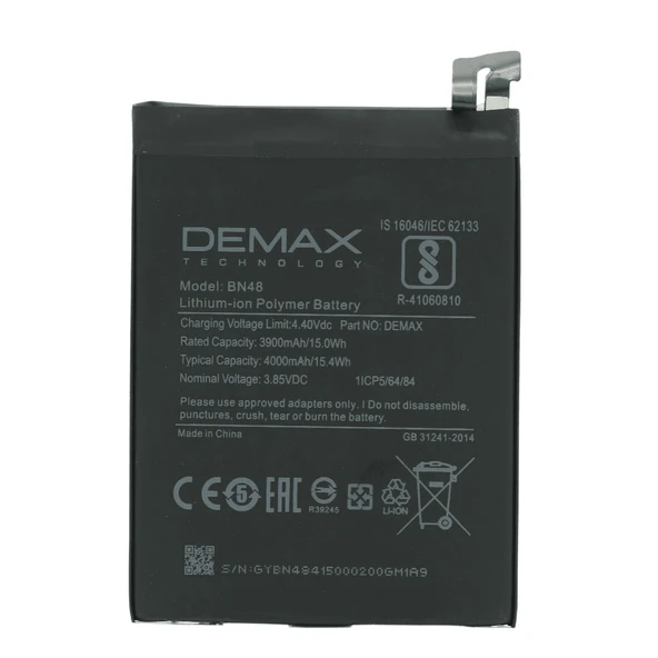 Demax Xiaomi Redmi Note 6 Pro Güçlendirilmiş Batarya BN48 ürün görseli 1