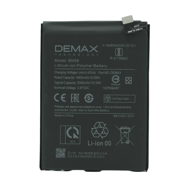 Demax Xiaomi Redmi Note 10S Güçlendirilmiş Batarya BN59 ürün görseli 1