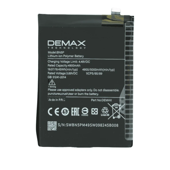 Demax Xiaomi Redmi Note 13 Güçlendirilmiş Batarya BN5P ürün görseli 1