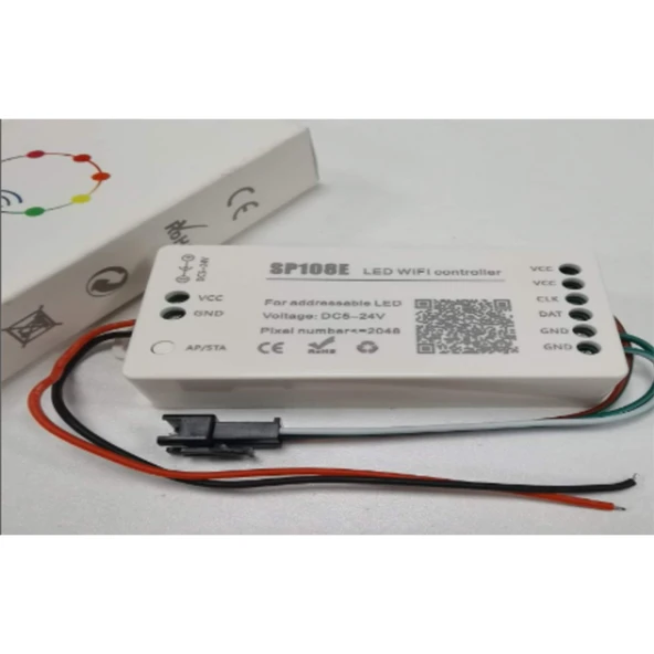 El kumandası SP108E RGB uzaktan kumanda LED ışık WIFI Remote controller kontrol 5metre DC 5-24V ürün görseli 1