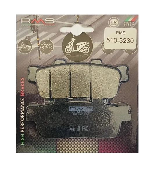 SYM ATV 200 ARKA FREN Organik 1 Takım Balata  RMS ürün görseli 1
