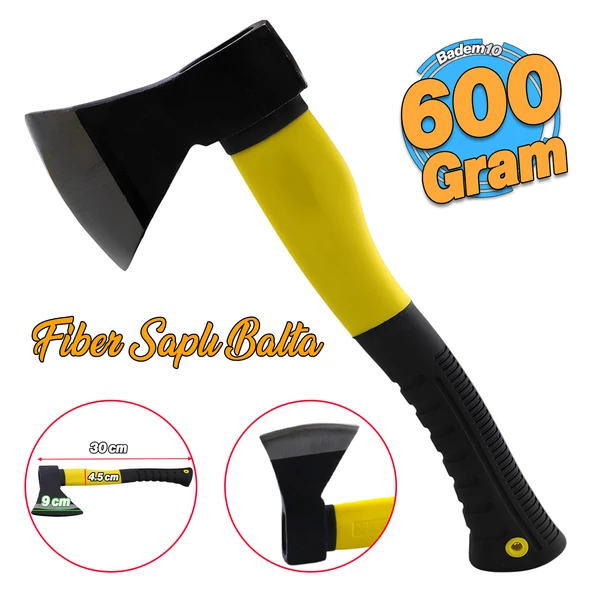 Balta Fiber Saplı 600 GR 1 Adet Keskin Sağlam Kamp Baltası Odun Ağaç Kesme Kesim Ayırma ürün görseli 1