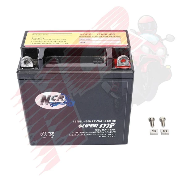 Motosiklet Aküsü 12N5L 12 Volt 5 Amper ürün görseli 1