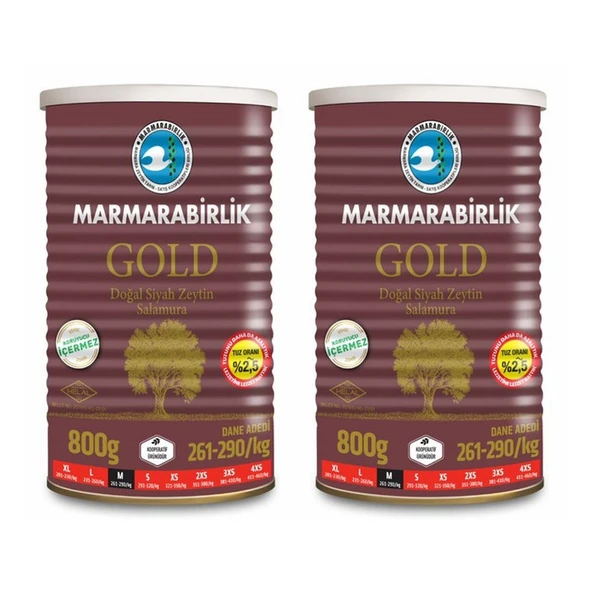MarmaraBirlik Gold Teneke Zeytin 800 gr x 2 Adet ürün görseli 1