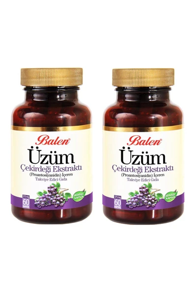 Balen Üzüm Çekirdeği Ekstraktı 375 mg 60 Kapsül 2'li ürün görseli 1