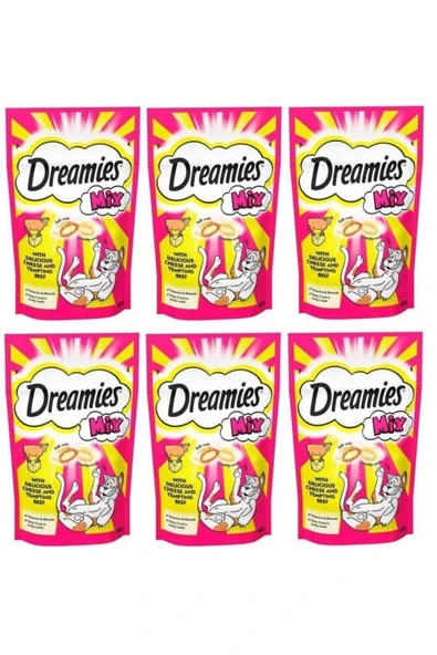 Dreamies Kedi Ödül Maması 60 Gr. X 6adet Mix Peynirli Ve Sığırlı ürün görseli 1