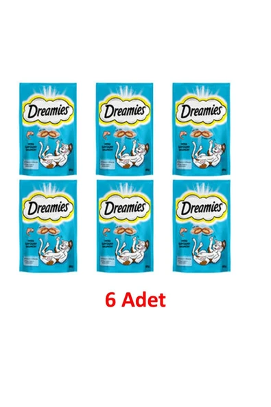 Dreamies Somon Balıklı Kedi Ödülü 6x60 gr ürün görseli 1