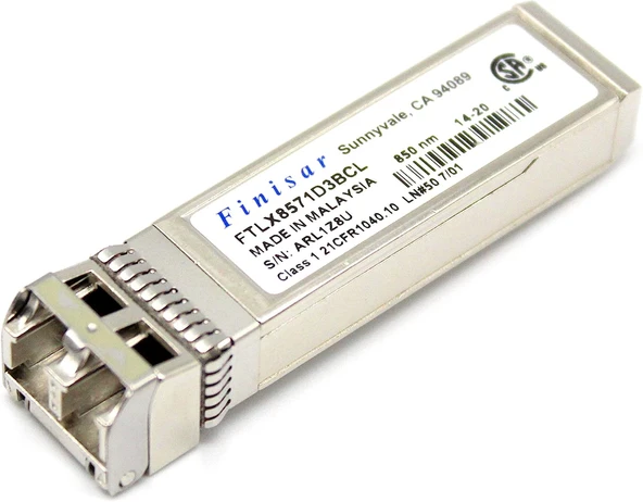FINISAR FTLX8571D3BCL 10GBASE-SR/SW SFP+ Transceiver 10G 850nm Fiber Optik Modül ürün görseli 1