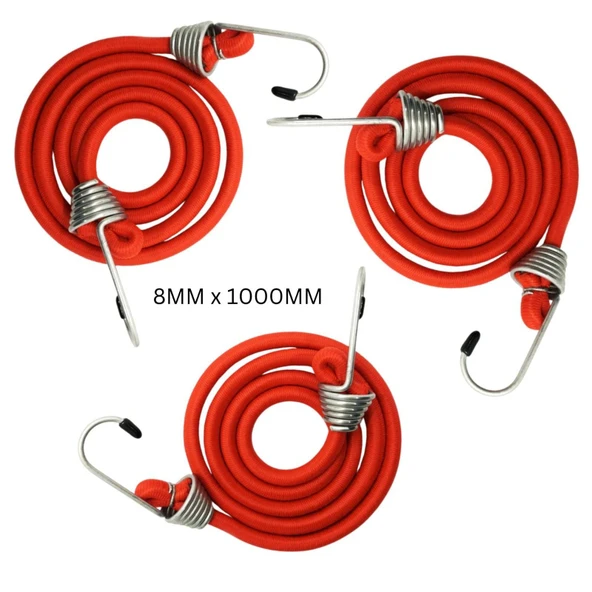 Bagaj Lastiği Kırmızı 8mmx100cm 3 Adet ürün görseli 1