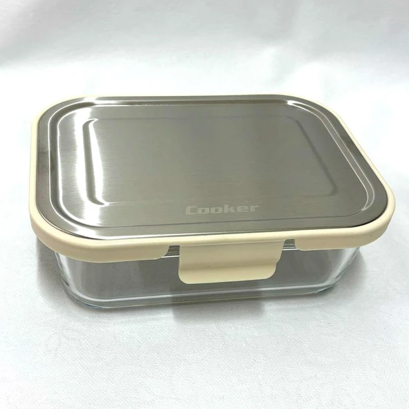 Cooker CKR3488 Cam Saklama Kabı 1000 ml Krem ürün görseli 1