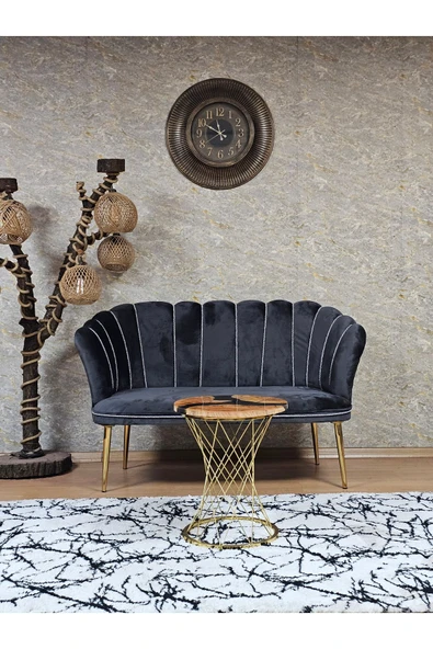 İkili Gold Kaplama Sivriltme Ayak Füme Döşeme Papatya Çay Seti Koltuk Takımı , Balkon, Salon, Ofis, Cafe Koltuk Takımı ürün görseli 1