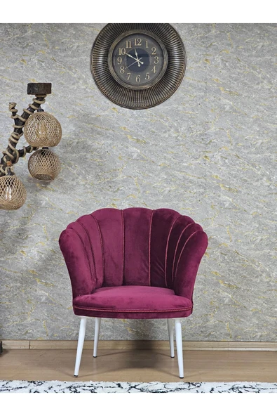 Tekli Beyaz Boyalı Sivriltme Ayak Bordo Döşeme Papatya Çay Seti Koltuk Takımı , Balkon, Salon, Ofis, Cafe Koltuk Takımı ürün görseli 1