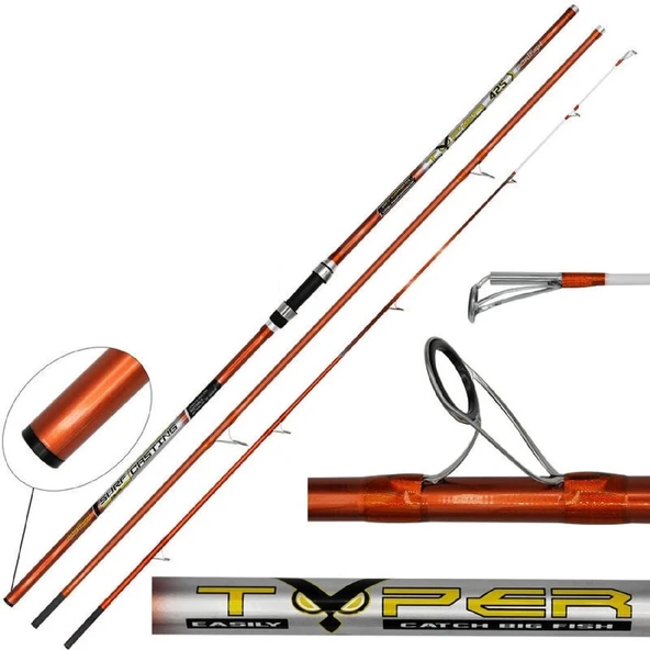 Portfish Typer 425cm 300gr 3Parça IM7 Karbon Surf Kamış ürün görseli 1