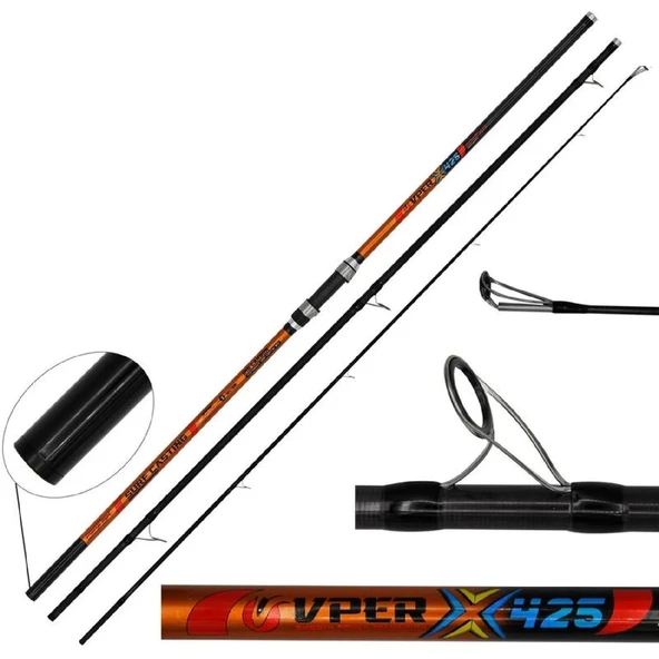 Portfish Vper 425cm 300gr 3Parça IM6 Karbon Surf Kamış ürün görseli 1