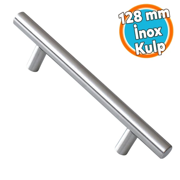 İnox Metal Mobilya Mutfak Çekmece Dolap Dolabı Kapak Kulbu Kulpu Kulpları (128 mm - 12.8 cm) 10 Adet ürün görseli 1