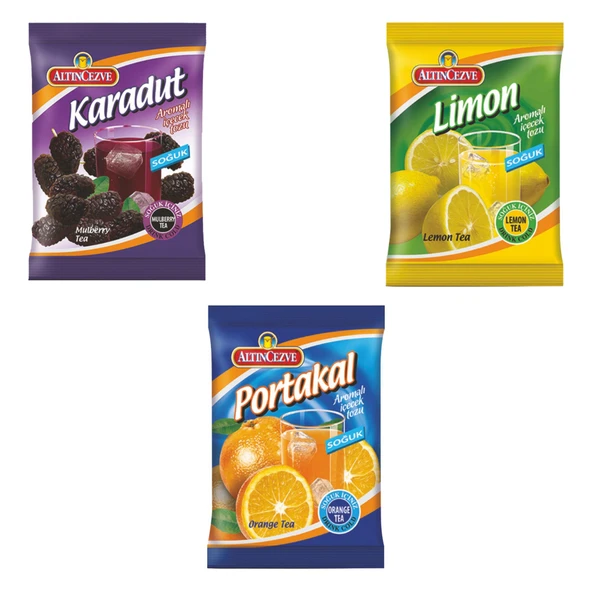 Altıncezve Karadut-Limon-Portakal Toz İçecek Soğuk - 450 gr - 3LÜ PAKET ürün görseli 1