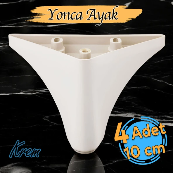 Yonca Mobilya Kanepe Sehpa Tv Ünitesi Koltuk Ayağı 10 Cm Krem Baza Ayakları (4 ADET) ürün görseli 1