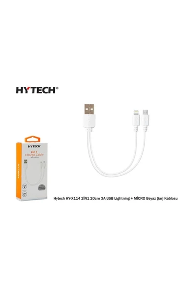 2İN1 20cm 3A USB Lightning + MİCRO ürün görseli 1