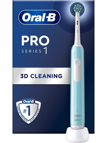 Oral-B Pro Series 1 Mavi Elektrikli Diş Fırçası, 1 Diş Fırçası Başlığı, Braun Tasarımı ürün görseli 1