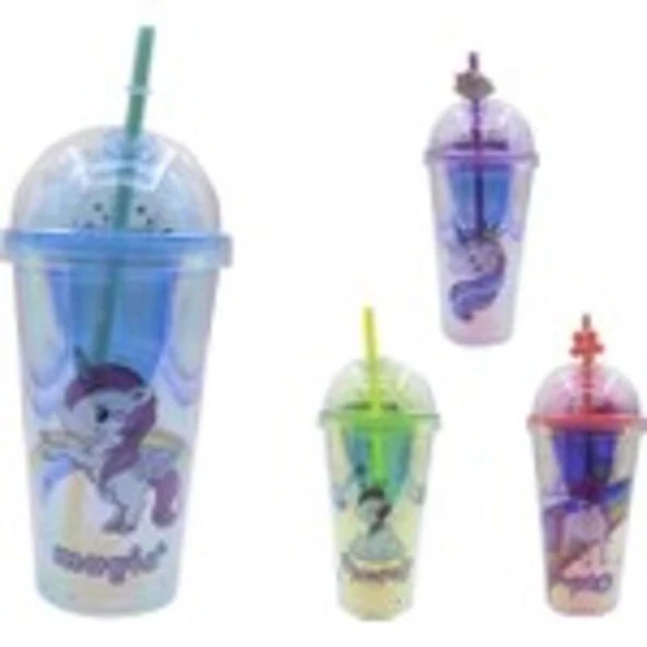 PM-2014 CUTE UNICORN PIPETLI BARDAK MATARA 450 ML ürün görseli 1