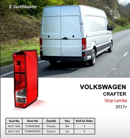 Volkswagen Crafter Duysuz Stop Lambası Sağ Yolcu Taraf Arkası 2018-sonrası ürün görseli 1