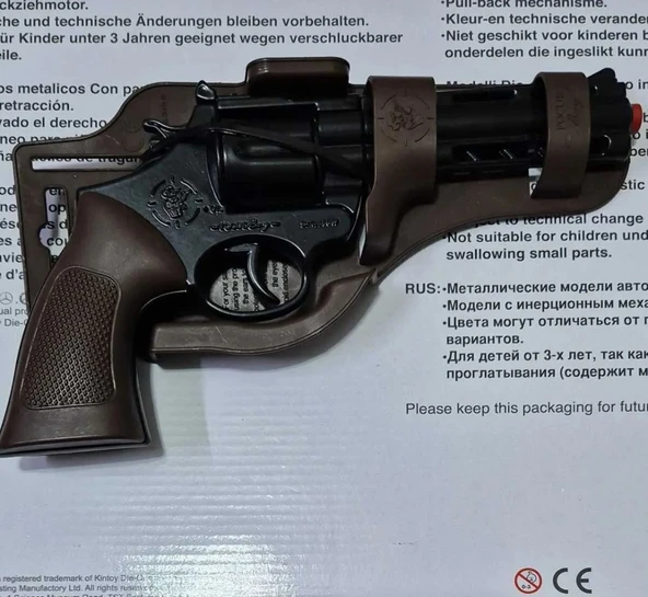 Metal Oyuncak Kovboy Tabanca 90 Mantar Kapsül Hediye Kapsül Patlatan Revolver Demir Silah Ağır Ürün ürün görseli 1