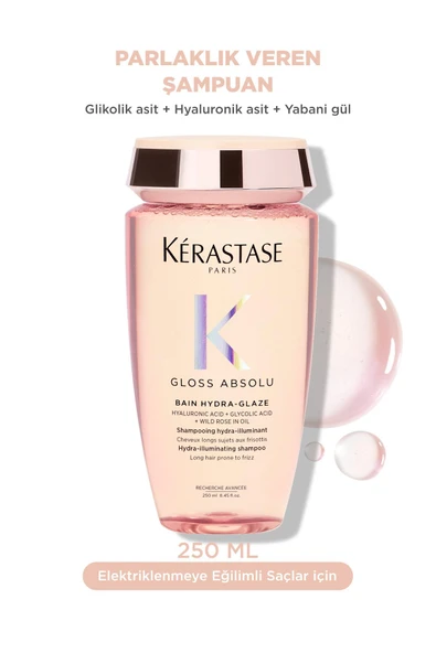 Kérastase Gloss Absolu Bain Hydra-Glaze Elektriklenmeye Eğilimli Saçlar için Parlaklık Veren Şampuan 250 ML ürün görseli 1