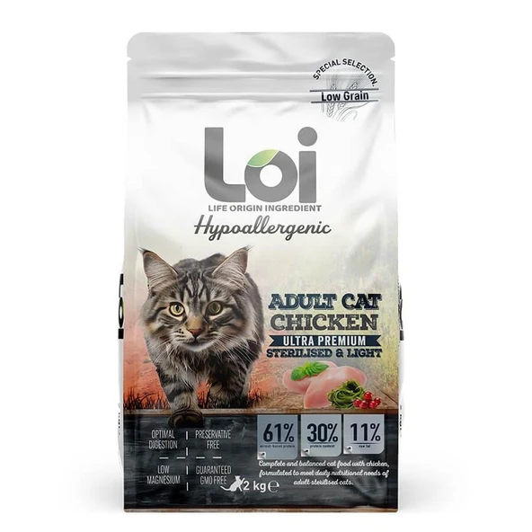 Loi Yetişkin Kısırlaştırılmış Tavuklu Kedi Maması 2 Kg ürün görseli 1